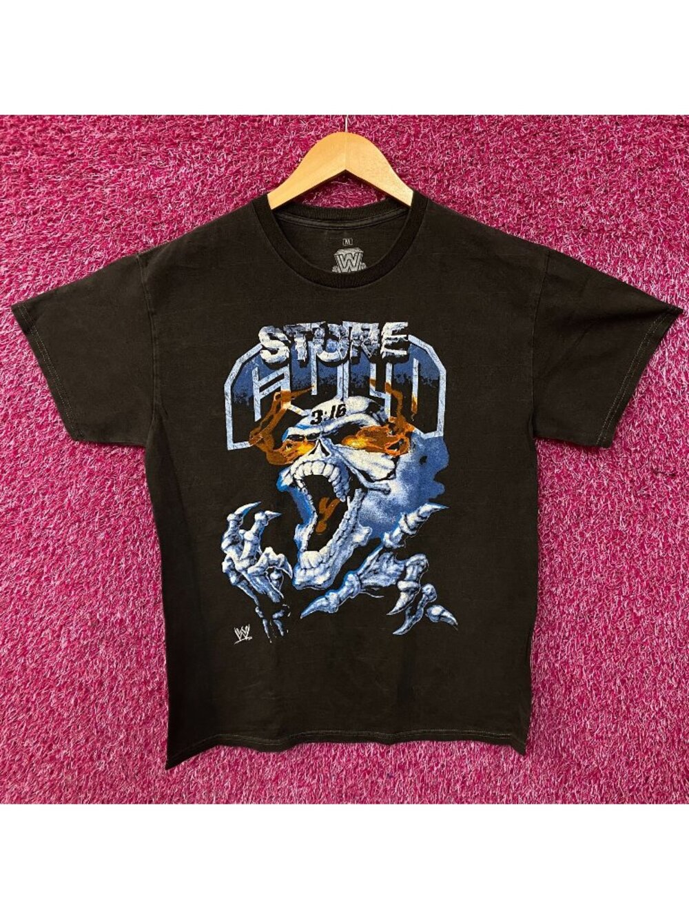 WWE "Stone Cold" Steve Austin 3:16 Day Flaming Skull T-Shirt Medium